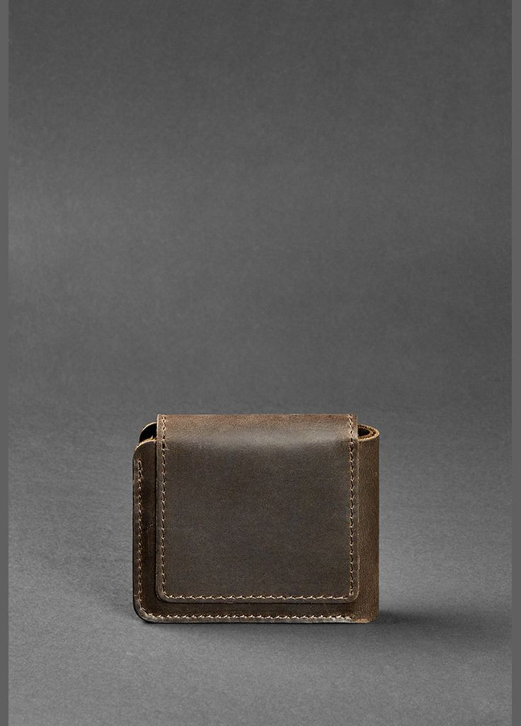 Кожаный портмоне 4.2 на кнопке темно-коричневый Crazy Horse (A-026110) BlankNote (328444878)