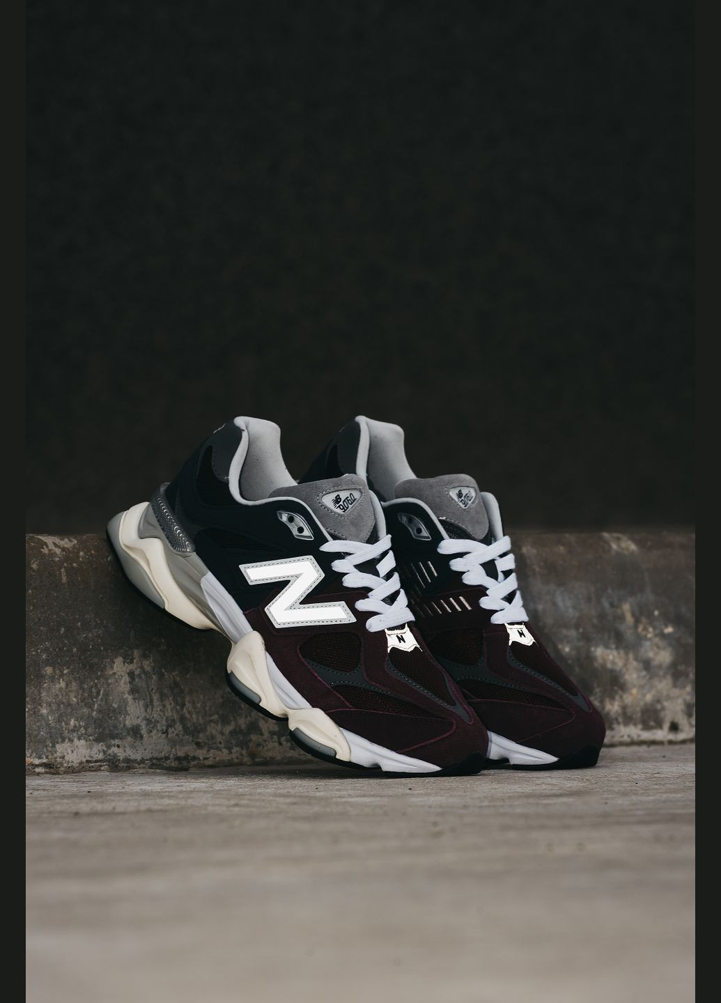 Бордовые демисезонные кроссовки мужские и женские new balance 9060 burgundy | нью беланс 9060 бордовые No Brand