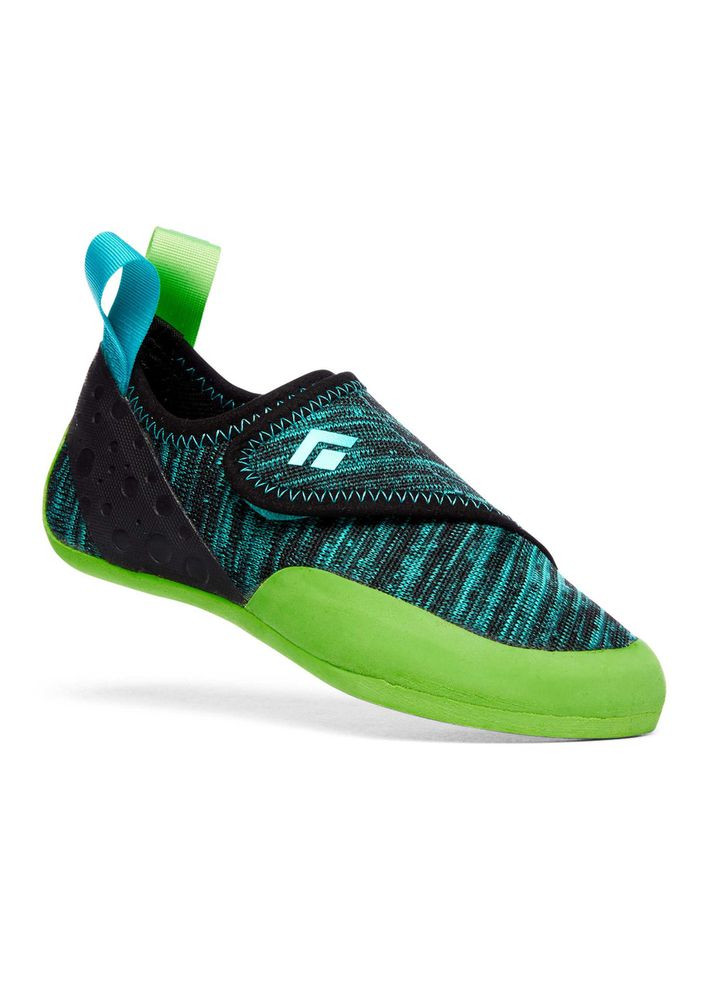 Осенние скальные детские туфли kids' momentum чорний-салатовий Black Diamond тканевые