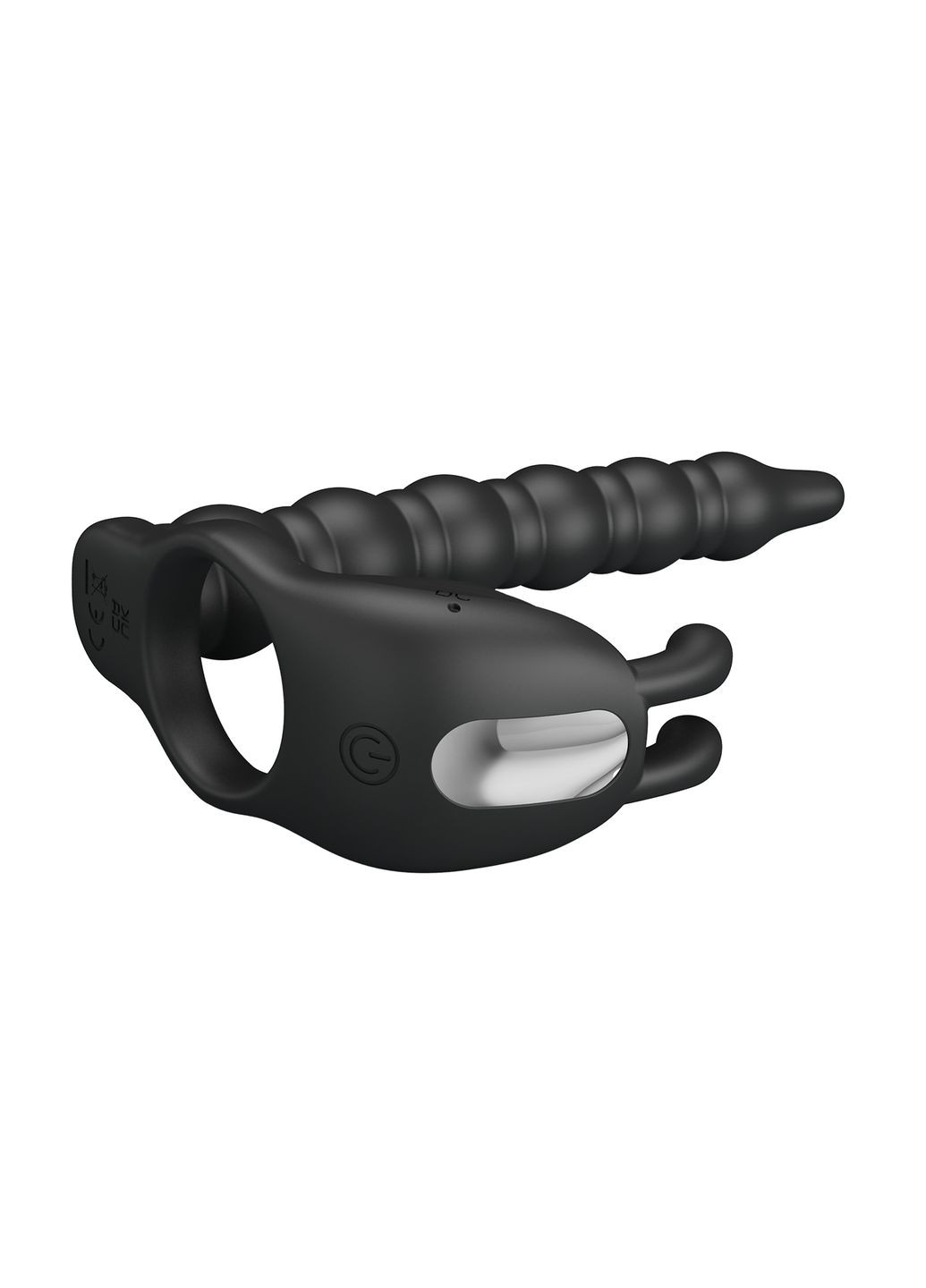 Виброкольцо с клиторальным и анальным стимулятором Blackney, черное Pretty Love (361670035)