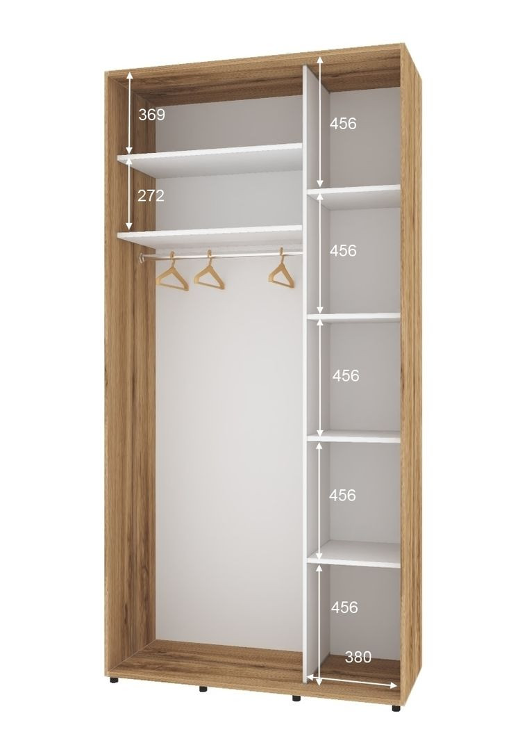 Шкаф-купе двухдверный Комфорт Мебель 90*60*240 см Дуб золотой 2 двери ДСП Стандарт Комфорт Меблі (360436835)