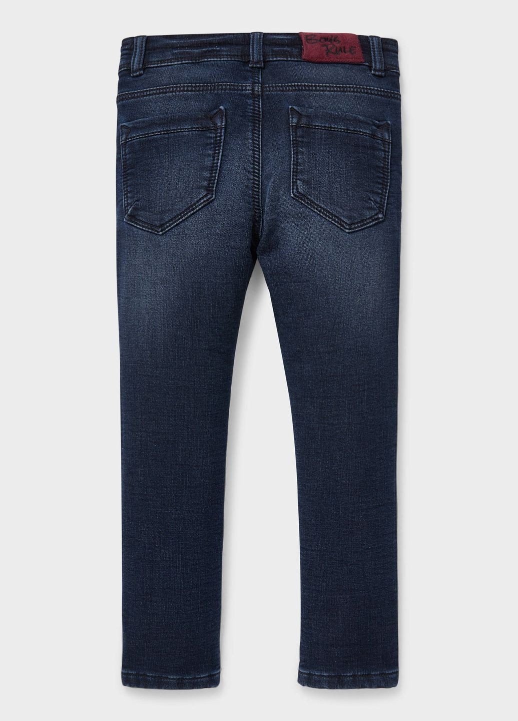 Синие демисезонные джинсы с начесом для мальчика 134 размер синие 2146527 C&A