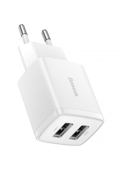 Зарядний пристрій Baseus compact charger 2u white (268147365)