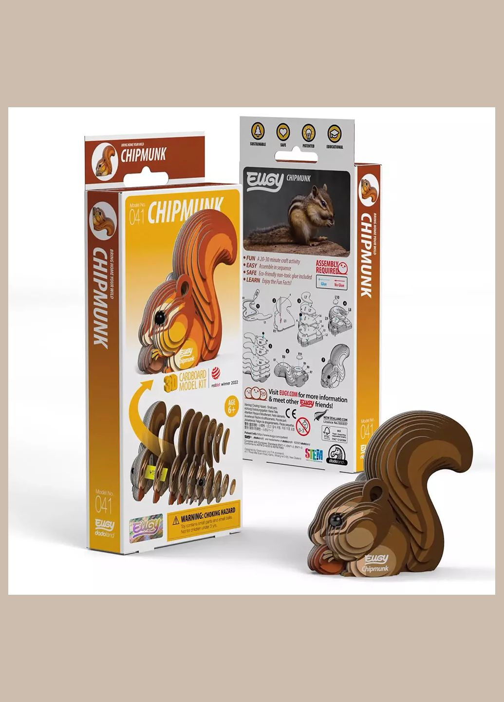 Сборная 3D модель Бурундук Зоопарк (XEG-041) Eugy (333251917)