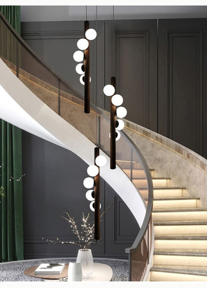 Люстра подвесная на 5 лампочек 26919 Черный 85-240х23х23 см. Sunnysky (364500549)