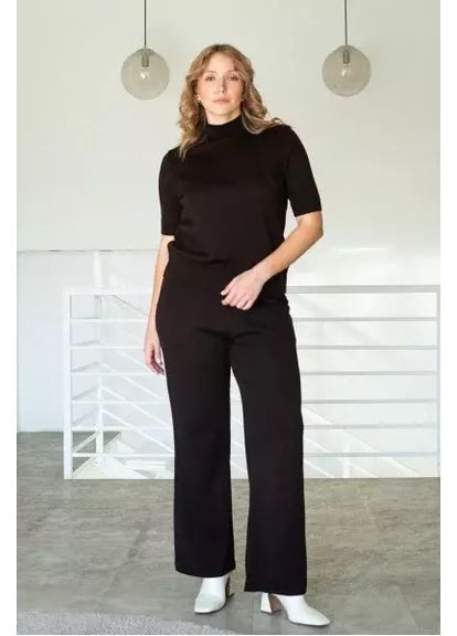 Жіночий приталений джемпер із коротким рукавом та коміром-стійкою MKLN2114 Nita (365652918)