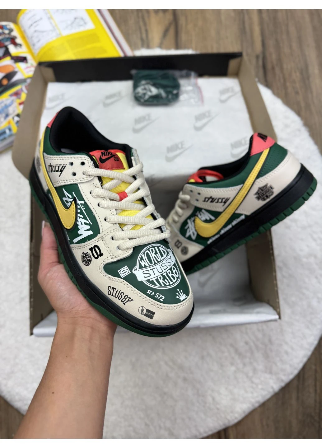 КРОССОВКИ ЖЕНСКИЕ NIKE SB DUNK LOW X STUSSY BMW M3 НАЙК СБ ДАНК No Brand комбинированные демисезоны (391958660)
