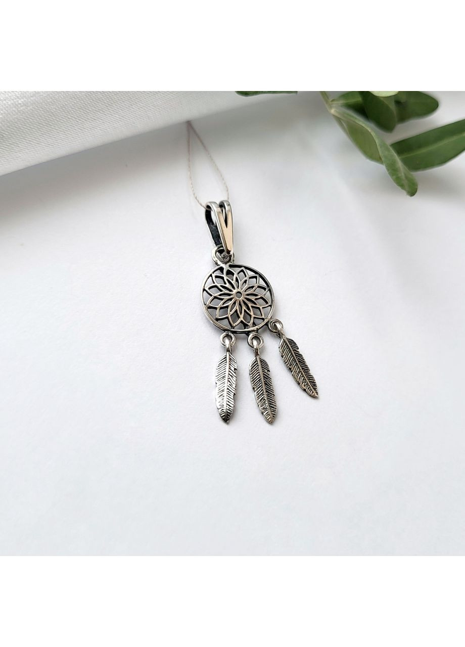 Серебряная подвеска кулон Ловец Снов без камней черненое серебро 925 пробы 32018уш 1.60г Nobrand (370438626)