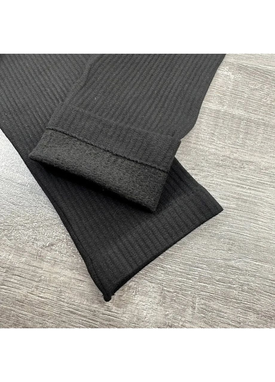 Лосини в рубчік з високою посадкою на флісі No Brand Лосини на хутрі (362218785)