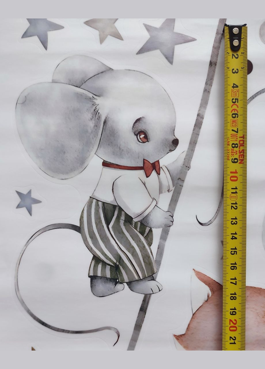 Вінілові наклейки на стіну Мишки та котик на небі (лист 30 х 60 см) Б394-95-3 BRUP (302241781)