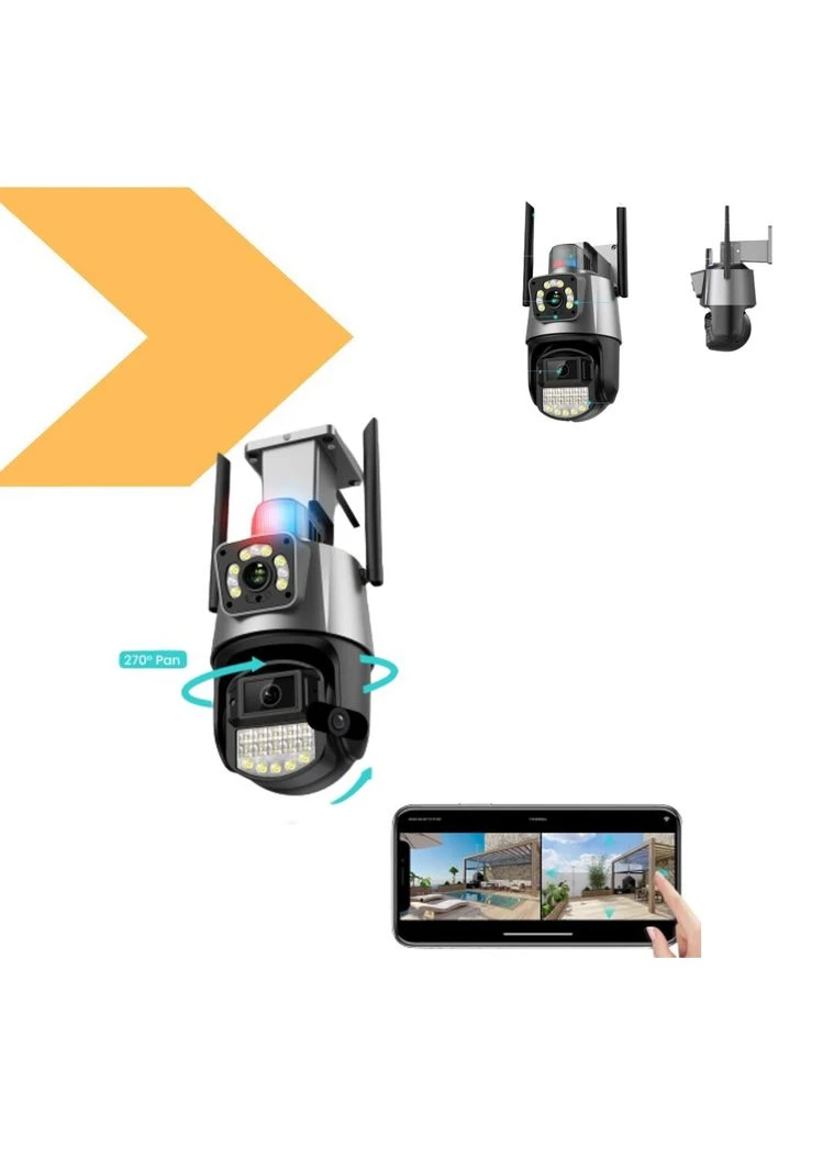 Камера для вулиці 8MP 4K IP Camera Outdoor WiFi PTZ з двома об'єктивами, двома екранами 3042 Колір (43912-_1343) XPRO (392934675)