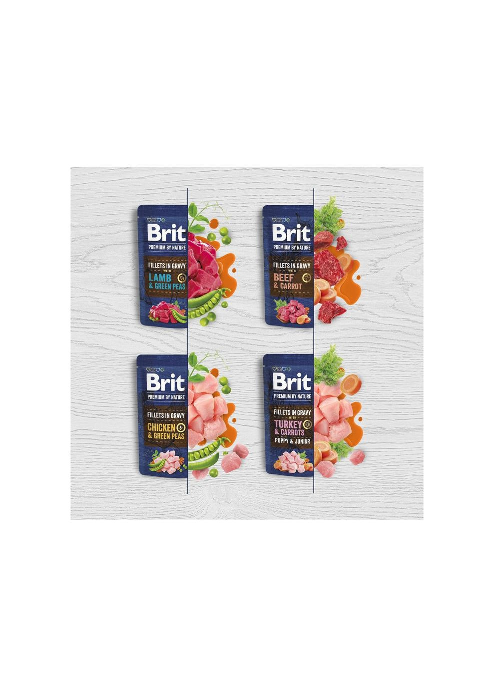 Набор Мультипак 12 шт х 85 г Влажный корм для собак Premium Fillets in Gravy Multipack, (для малых пород, филе в соусе) Brit (334831121)