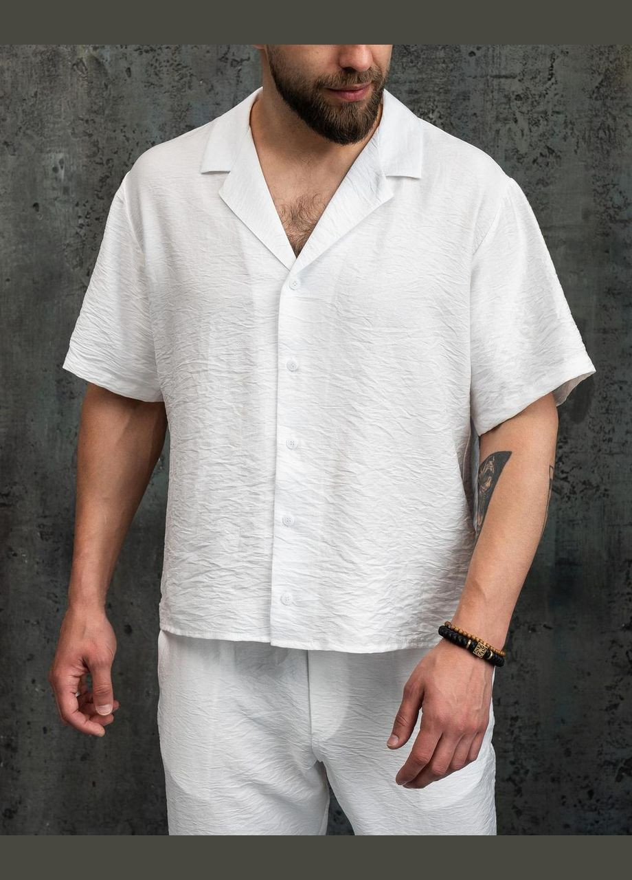 Чоловіча льняна сорочка пляжна, натуральні матеріали, короткий рукав, стиль та комфорт Intruder (347146060)