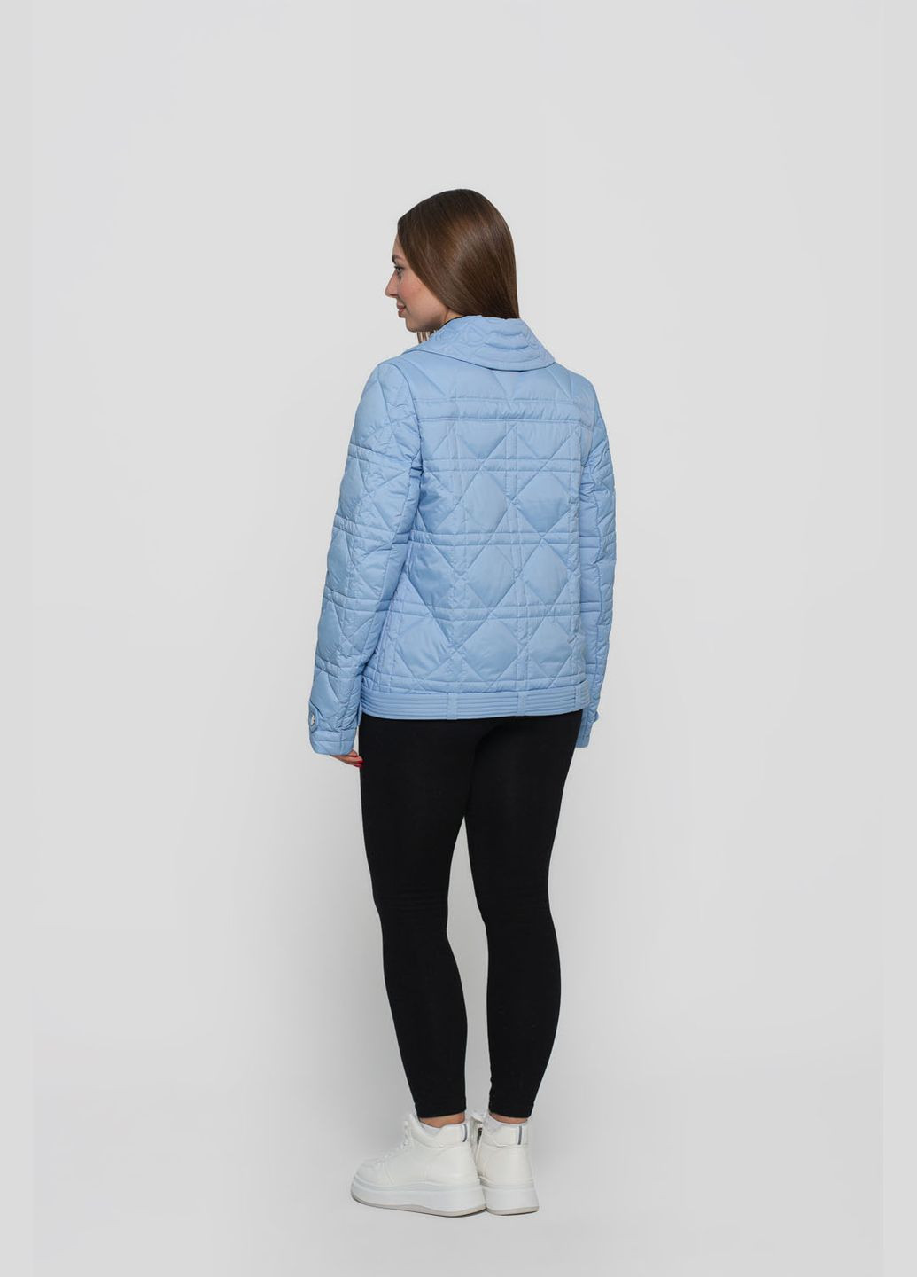Блакитна демісезонна куртка жіноча коротка di_or косуха Vicco