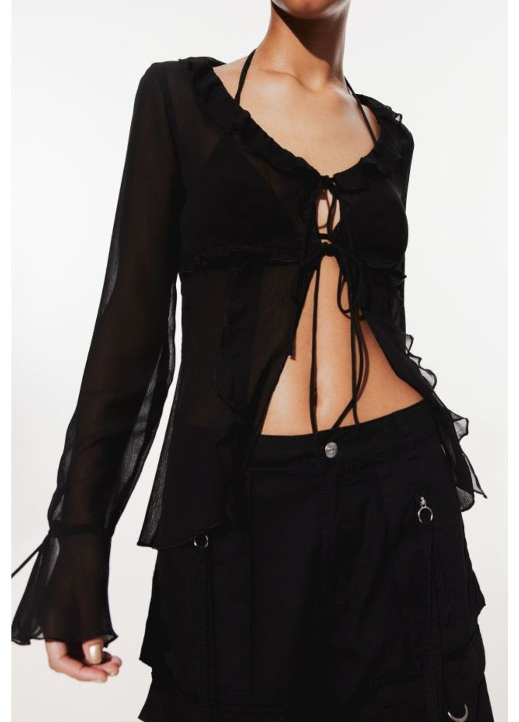 Женские шорты карго Н&М (57309) XS Черные H&M (295263196)