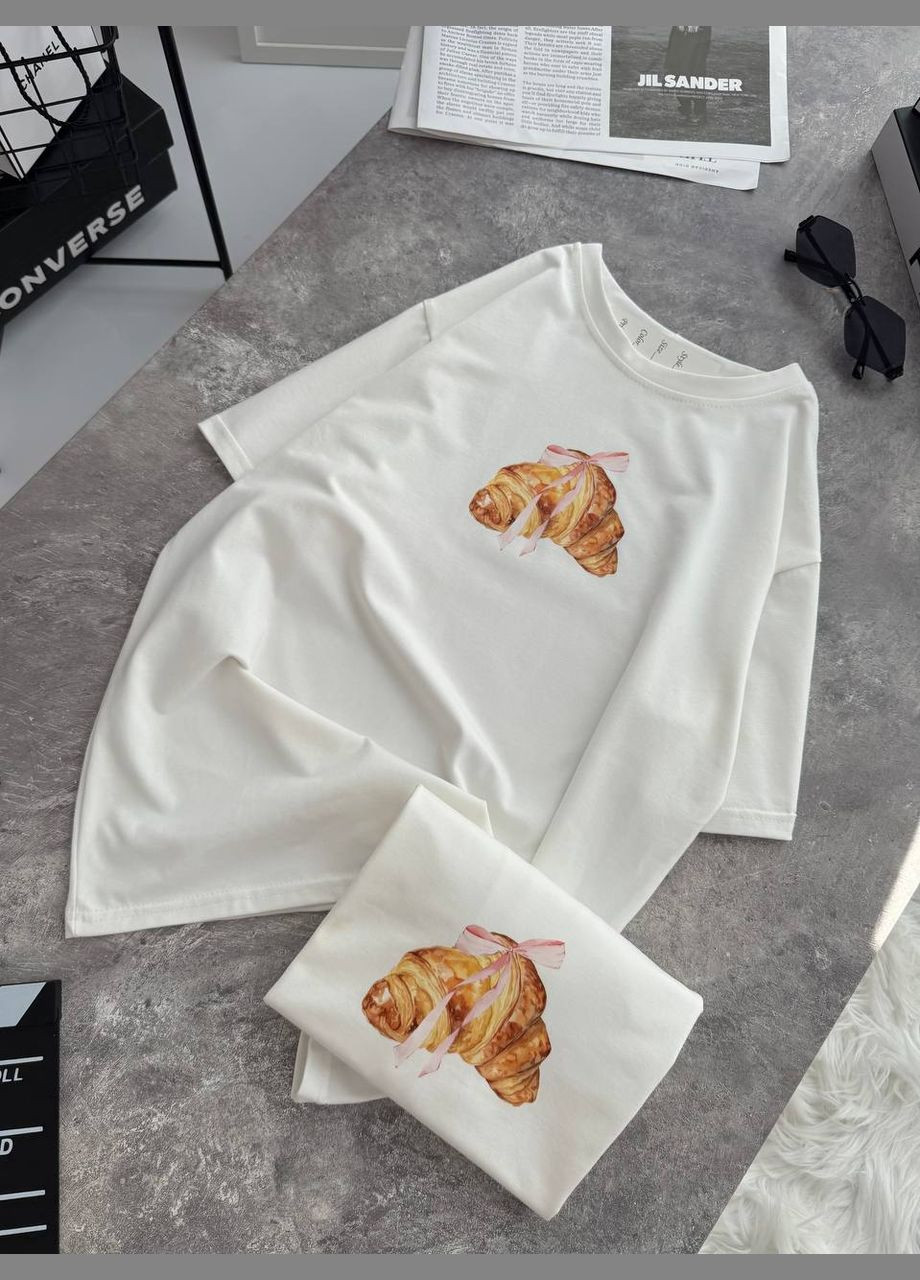 Футболка оверсайз із стильним накатом Adelante - (329853017)