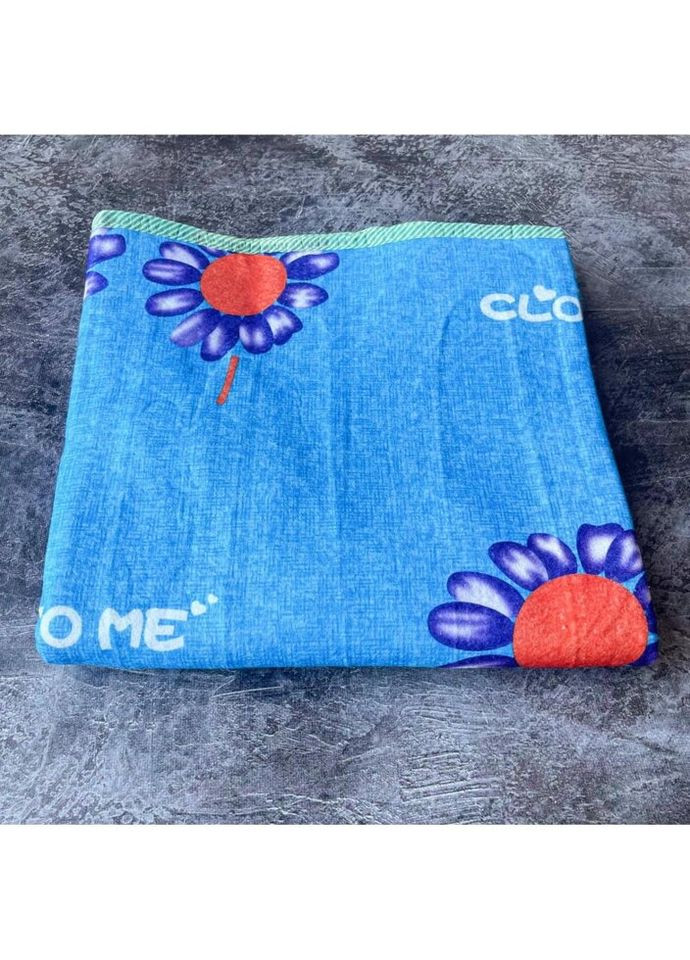 Электропростынь односпальная с цветным рисунком Байка Турция 75x155 см 55212 Синий цветок синяя Lux (317733283)