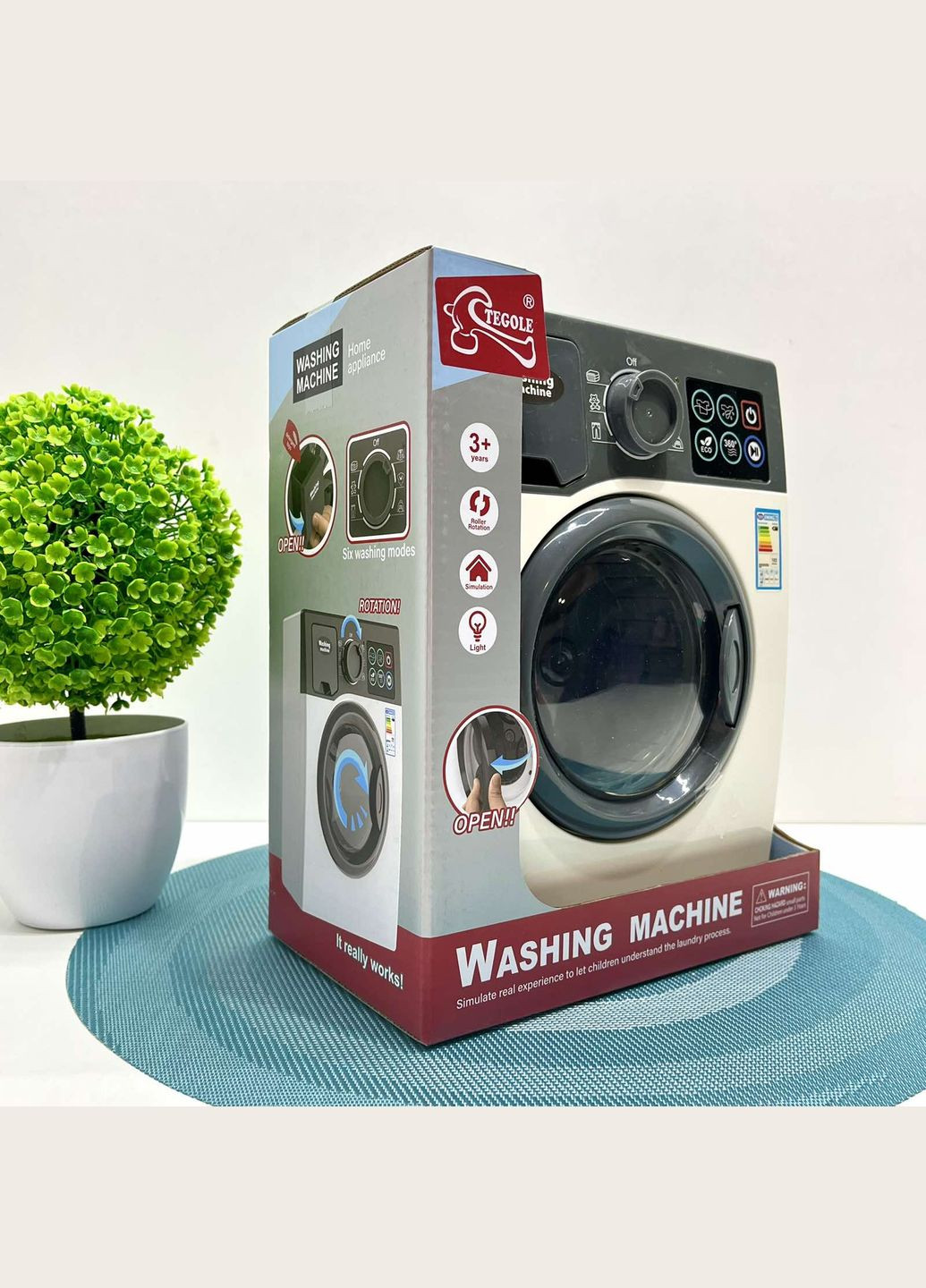 Стиральная машинка Детская множество функций со светозвуковыми эффектами Белая (F2308) Tegole (335977479)