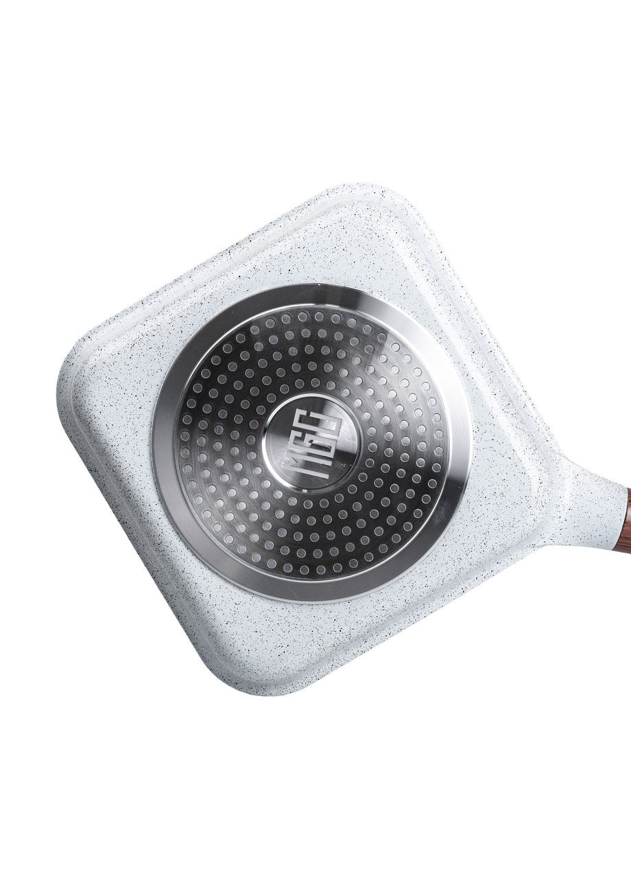 Сковорода-гриль алюмінієва, квадратна, 2,5 л, з антипригарним покриттям, 24 см White HP-4-438W (A-033101) MGC (342759134)