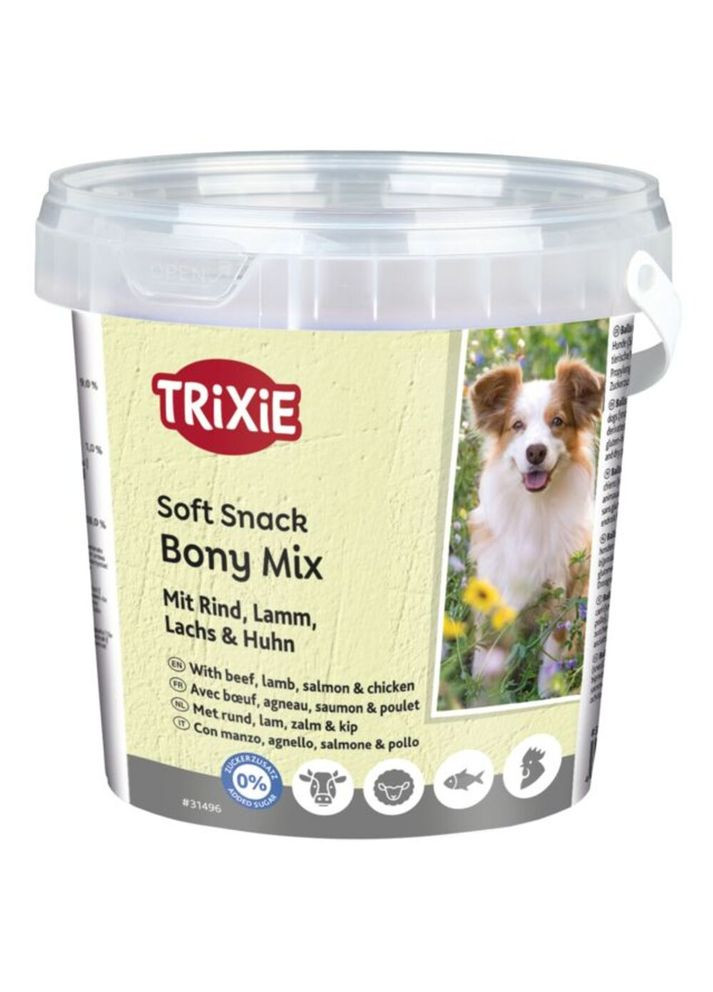 Лакомство Soft Snack Bony Mix для собак с говядиной ягненком лососем и курицей 500 г Trixie (355253656)