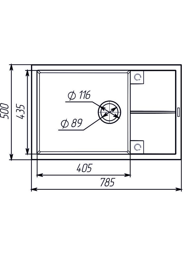 Гранітна мийка CALYPSO 7950 матова Чорний металік Valeso (358059408)