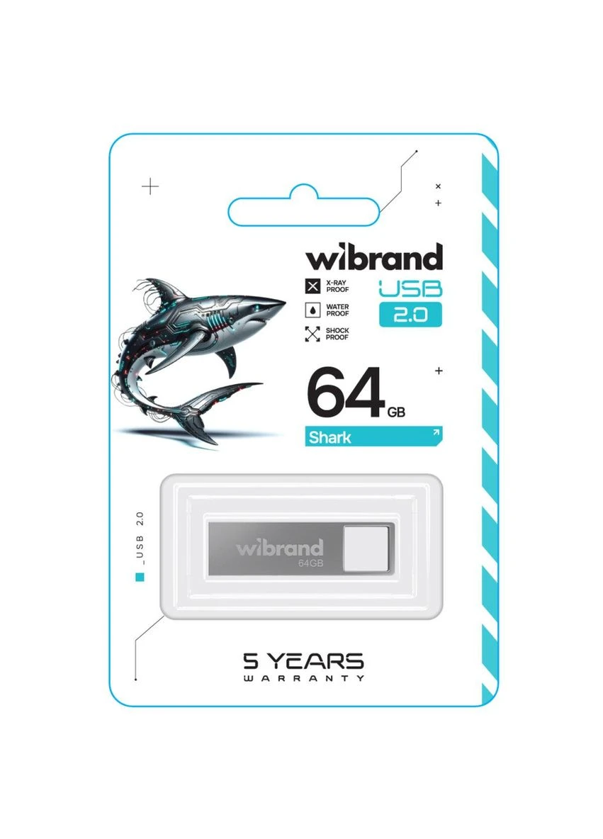 Flash USB 2.0 Shark 64Gb Silver (WI2.0/SH64U4S) Wibrand (301088639)