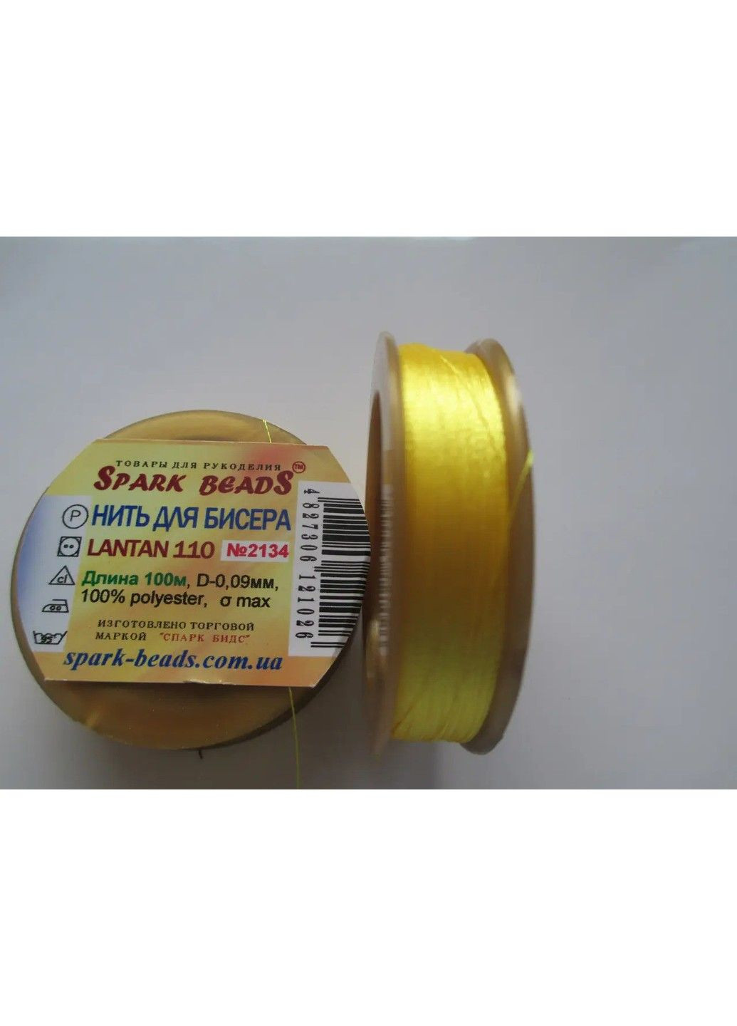 Нитка для бісеру, бісерна нитка Tytan Лантан (Lantan) Золото 100 м Spark Beads бісероплетіння муліне No Brand (334343084)