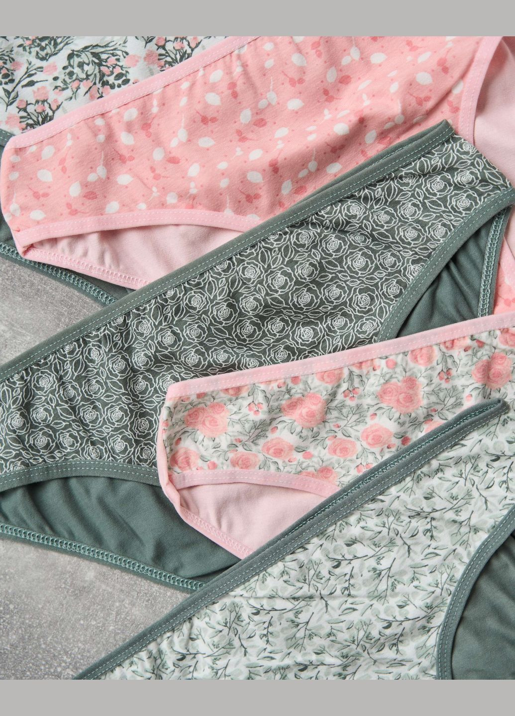 Трусики-сліп жіночі, квітковий мікс 5 шт Nicoletta (340462296)