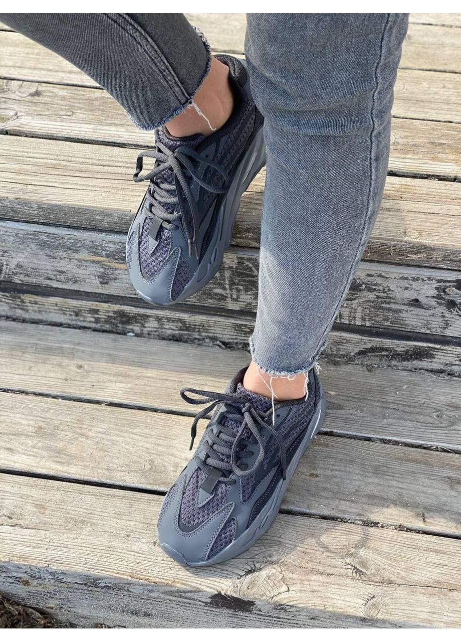 Чорні Осінні кросівки чоловічі adidas yeezy boost 700 v2 vanta leather black white адідас ізі буст No Brand