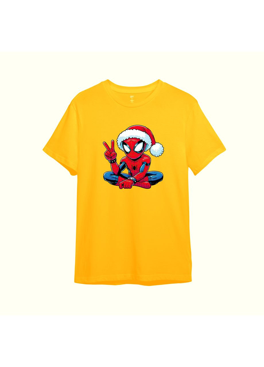 Помаранчева демісезонна дитяча новорічна футболка з принтом "павуча місія". spiderman (10790223035) ТiШОТКА