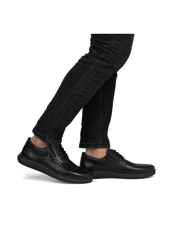 Черные туфли (р) кожа 0-2-2-10419-00 Rieker на шнурках