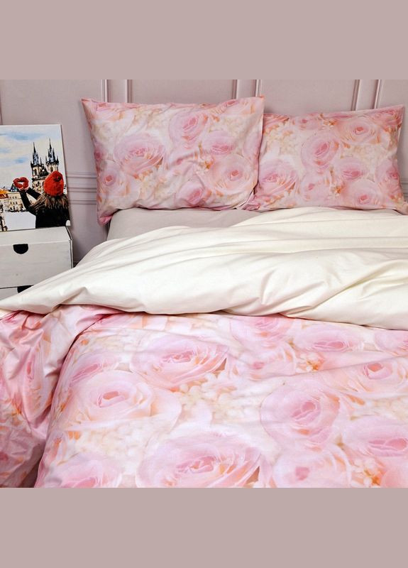 Постельное белье Розовое настроение Ранфорс Двуспальное на резинке MERISET (306739966)