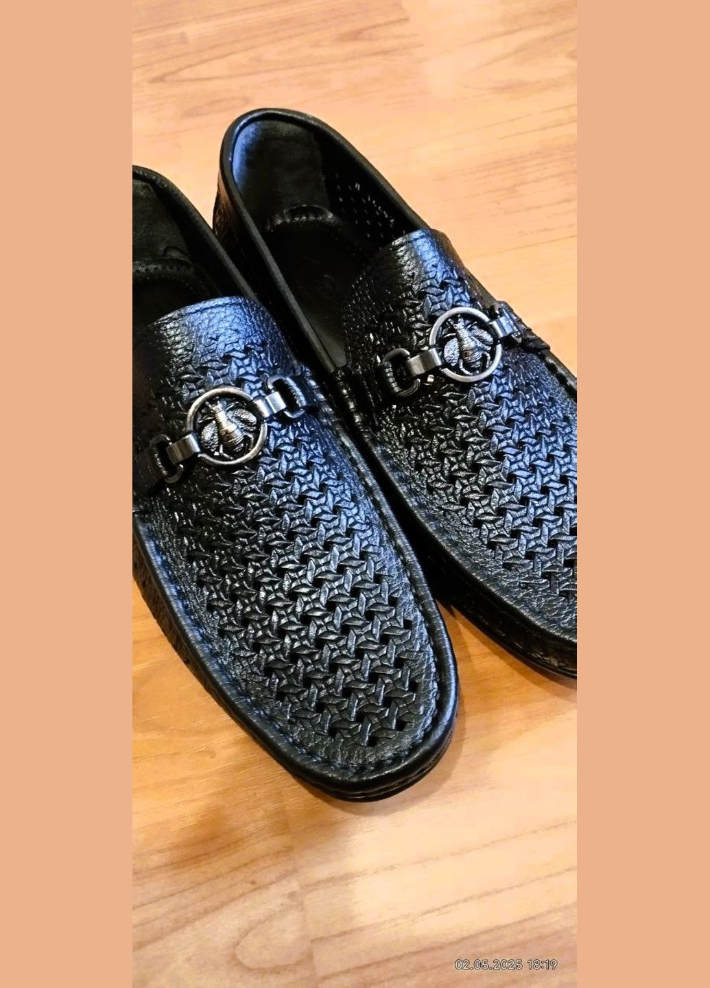 , брендові чоловічі мокасини з перфорацією на рівній підошві 45 (30 см) чорні Sherlock Soon 2308-1 (331167067)