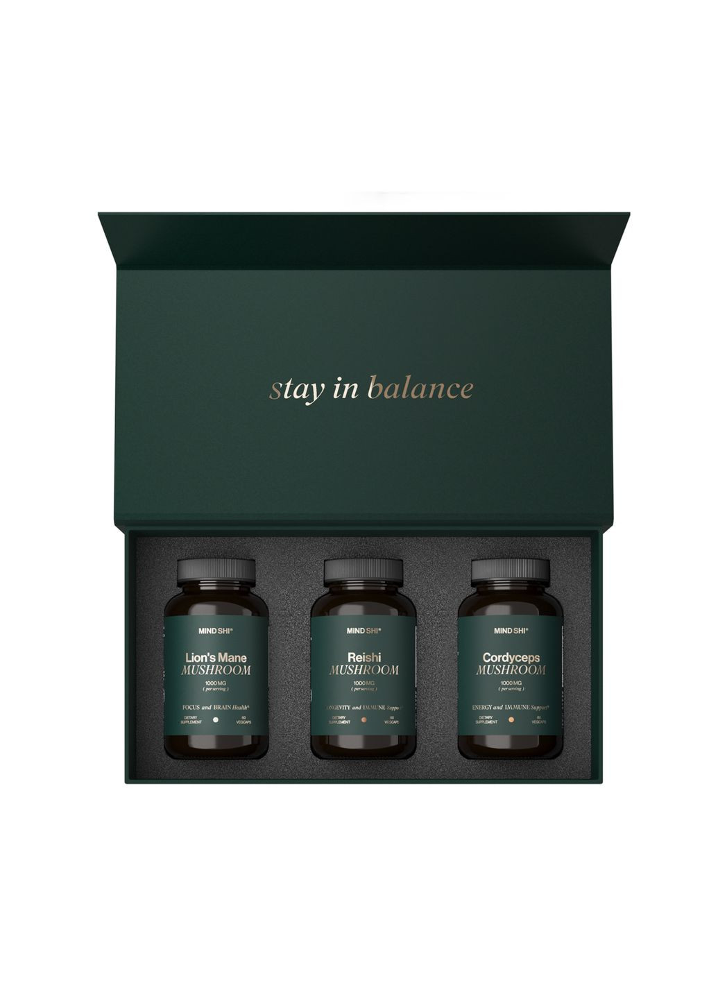 Mushroom Premium Box набір функціональних грибів для мозку та імунітету суперфуди Mind Shi (368989406)
