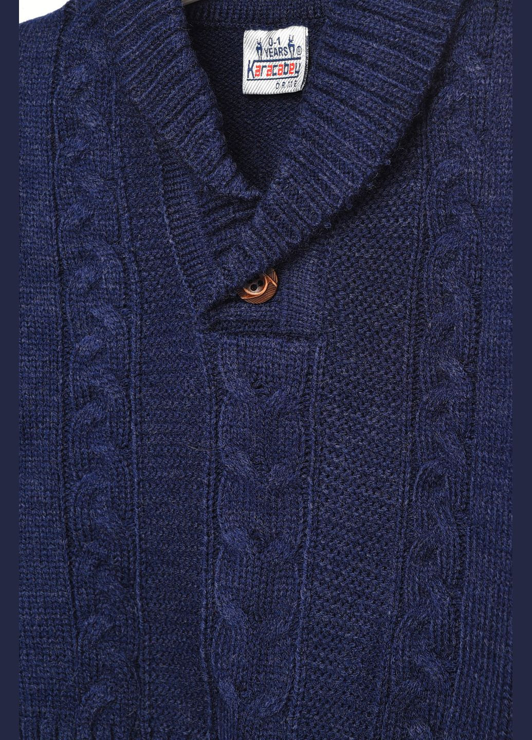 Темно-синій зимовий кофта дитяча для хлопчика темно-синього кольору пуловер Let's Shop