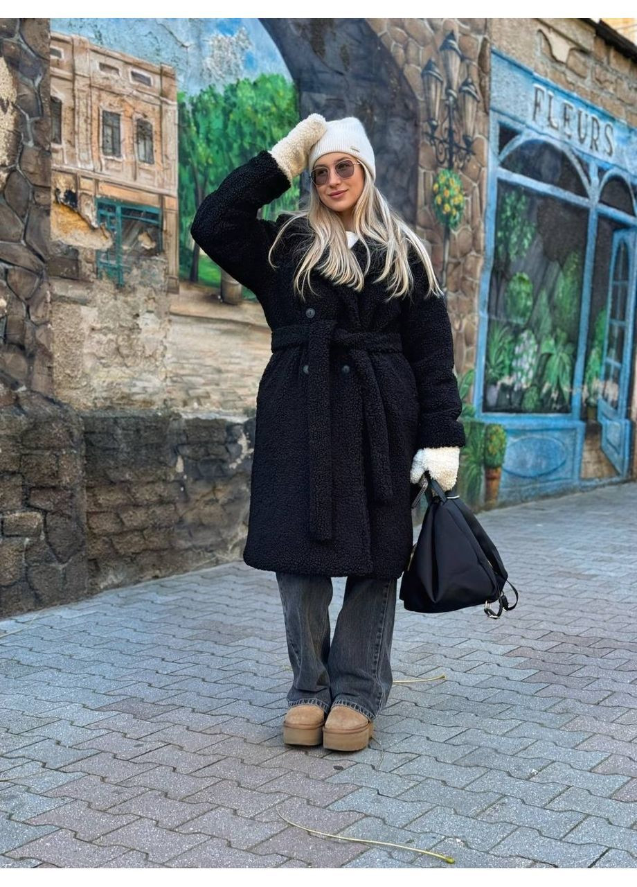 Шуба Тедди мех барашек, стеганый подклад с утеплением 150 силикон, на пуговицах Україна (366039354)