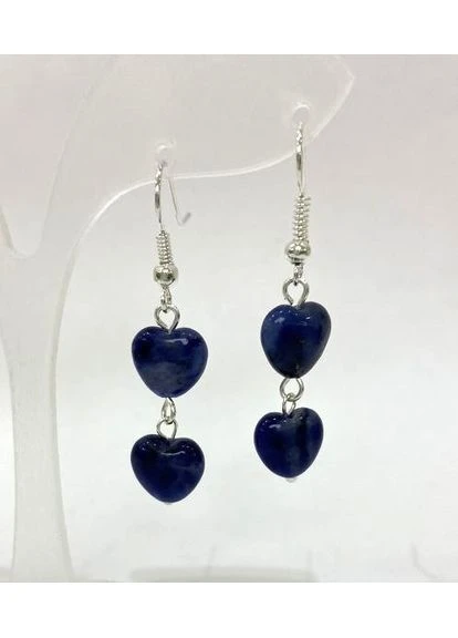 Серьги Содалит сердце d-9мм+- L-43мм+- Хит продаж! No Brand (377337066)