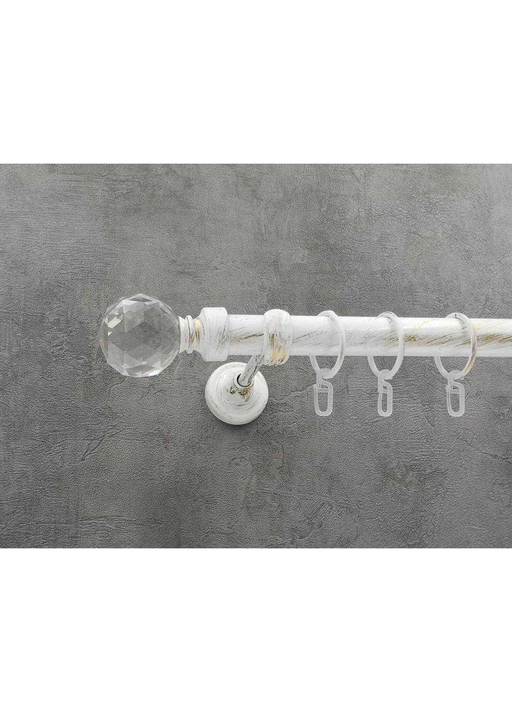 Карниз Люмієра гладка штанга одинарний відкритий 25 мм 400 см Біле золото Quadrum (352779457)