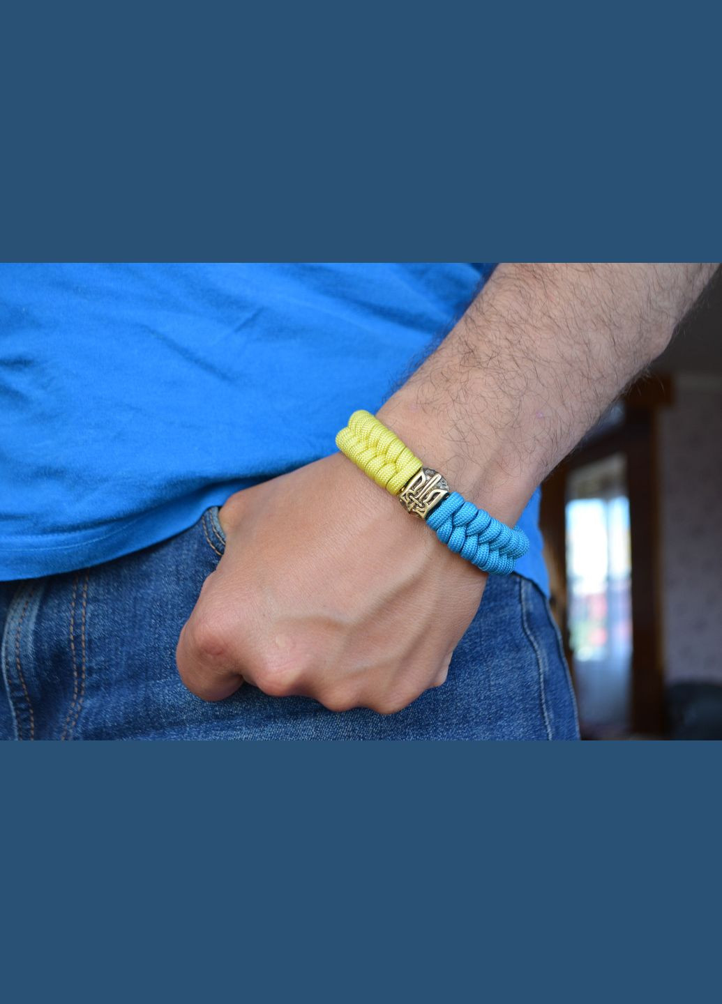 Браслет із паракорду Патріот з Гербом ОУН Тризуб Володимира латунь нейзильбер на фастексі + брелок у подарунок No Brand (341739004)