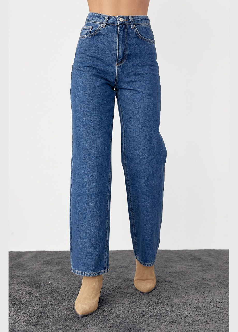 Женские джинсы палаццо с высокой посадкой - джинс Lurex - (282953864)