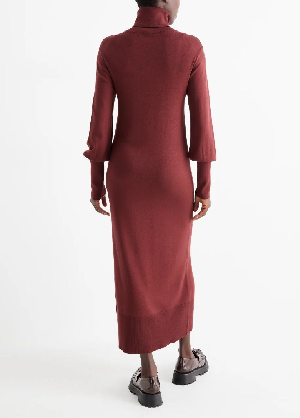 Бордовое платье C&A однотонное