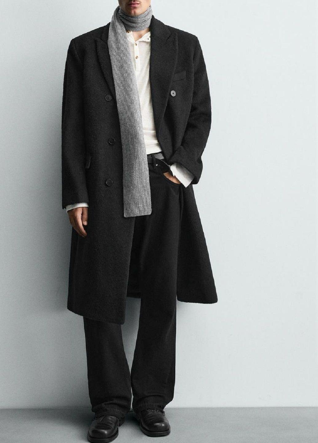 Черное демисезонное Пальто Zara