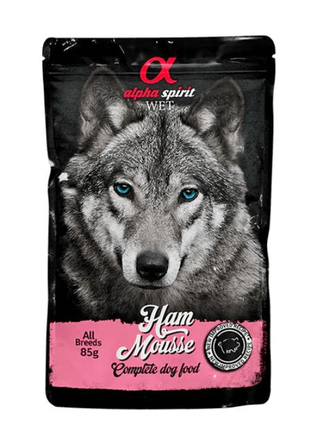 Полнорационный влажный корм Ham Mousse Dog с ветчиной для собак пауч 85 г (8436586311650) Alpha Spirit (361026058)