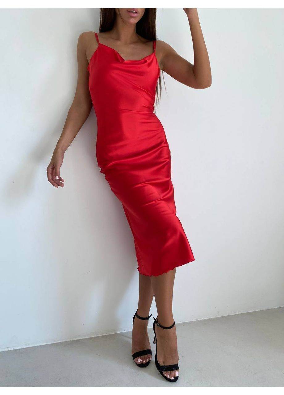 Червона повсякденний сукня жіноча KaraMix однотонна