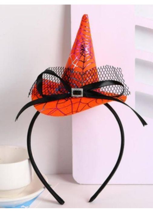 Обруч-капелюшок відьми для Хелловіна, помаранчевий, Halloween No Brand (363968753)