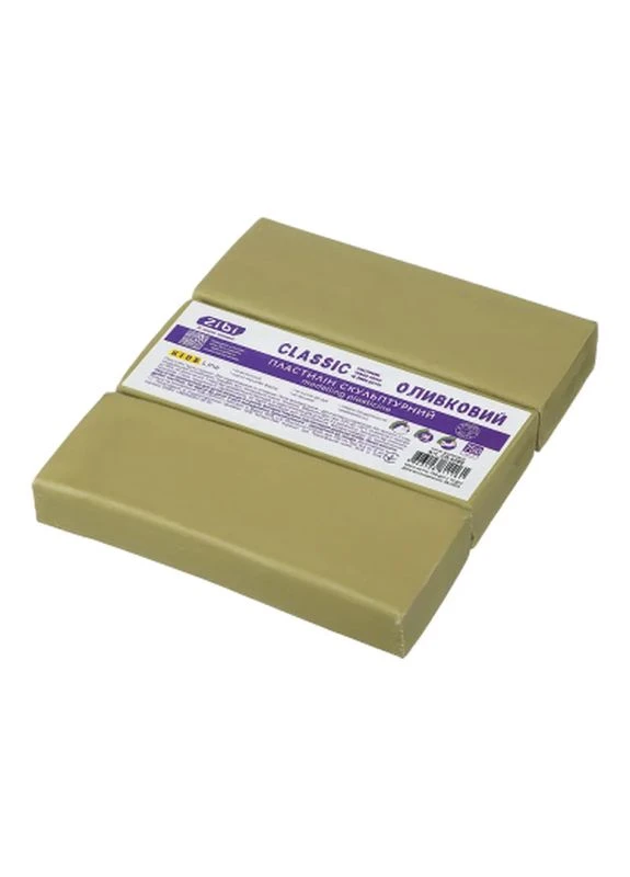 Пластилін KIDS Line -2 скульптурний CLASSIC оливковий, 750 г (ZB.6288) Zibi (401524861)