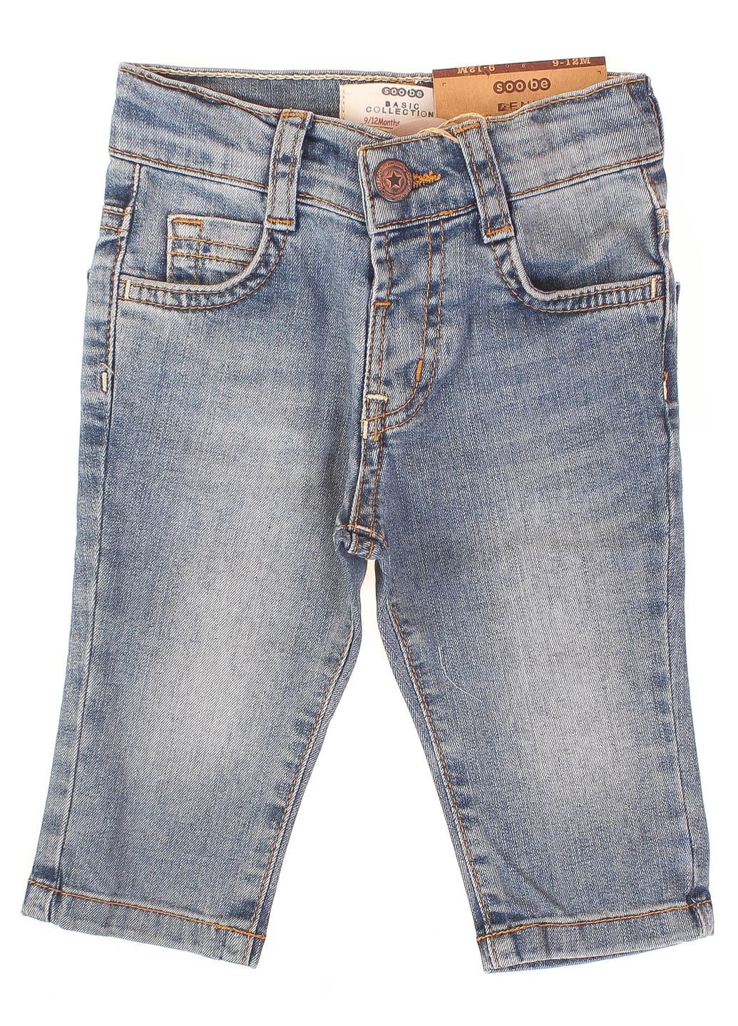 Голубые демисезонные брюки джинсовые 15yecpan371 Soobe