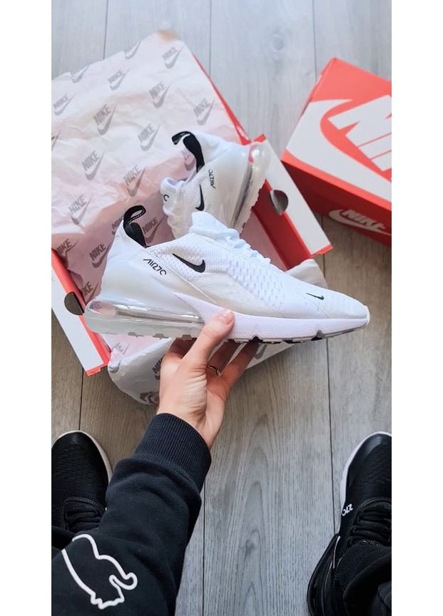 Белые демисезонные кроссовки мужские nike air max 270 white найк аир макс 270 No Brand