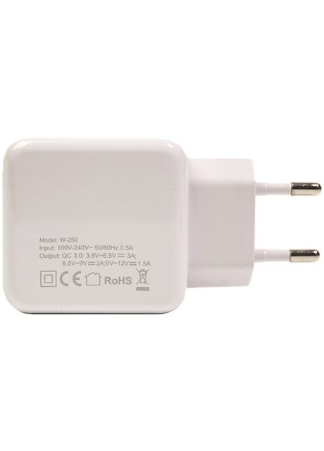 Сетевое зарядное устройство W-250 USB QC 3.0: 220V, 3A (SC230013) PowerPlant (322910052)