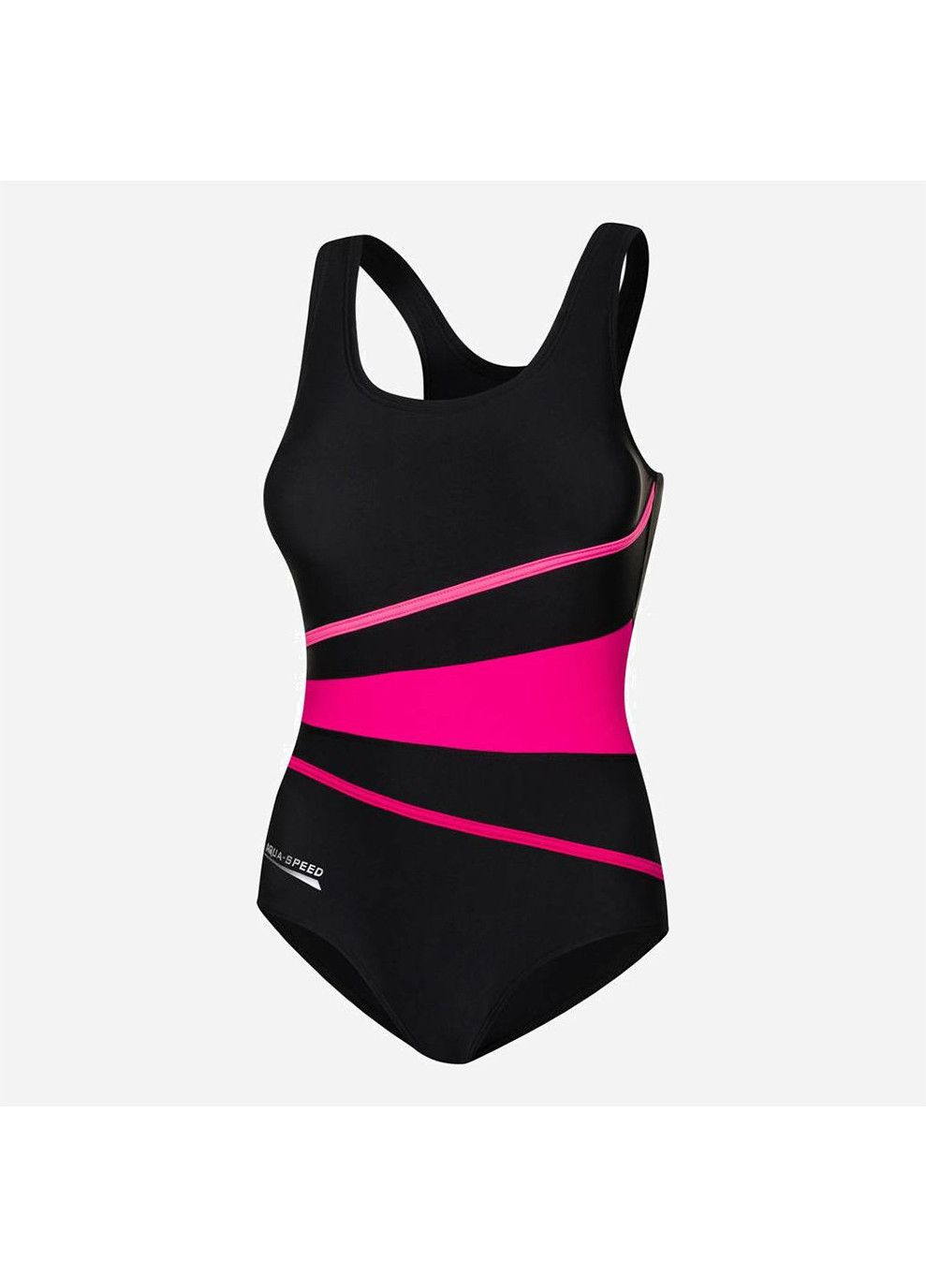 Черный демисезонный купальник слитный женский stella 352-16 38 (m) черный/розовый (5908217652799) Aqua Speed